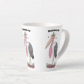 Funny marabou stork cartoon latte mok (Rechterhoek)