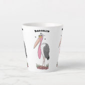 Funny marabou stork cartoon latte mok (Voorkant)