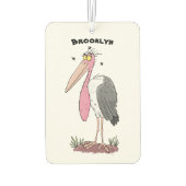 Funny marabou stork cartoon luchtverfrisser (Achterkant)