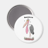 Funny marabou stork cartoon magneet (Voorkant / Achterkant)