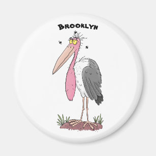 Funny marabou stork cartoon magneet