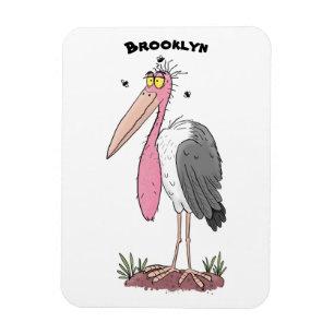 Funny marabou stork cartoon magneet