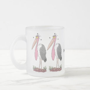 Funny marabou stork cartoon matglas koffiemok
