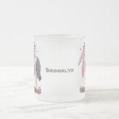 Funny marabou stork cartoon matglas koffiemok (Center)