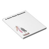 Funny marabou stork cartoon notitieblok (Schuin)