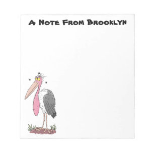 Funny marabou stork cartoon notitieblok