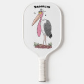 Funny marabou stork cartoon pickleball paddle (Voorkant)