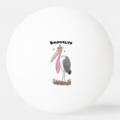 Funny marabou stork cartoon pingpongbal (Voorkant)