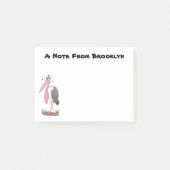 Funny marabou stork cartoon post-it® notes (Voorkant)