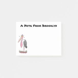 Funny marabou stork cartoon post-it® notes