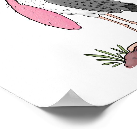 Funny marabou stork cartoon poster (Hoek)