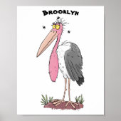 Funny marabou stork cartoon poster (Voorkant)