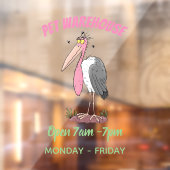 Funny marabou stork cartoon raamsticker (Vel 2)