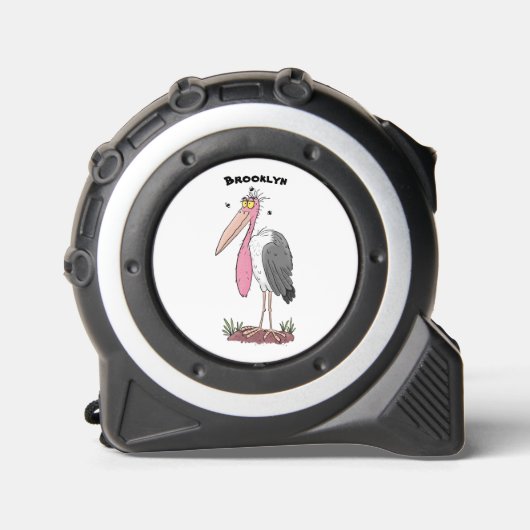 Funny marabou stork cartoon rolmaat (Voorkant)