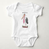 Funny marabou stork cartoon romper (Voorkant)