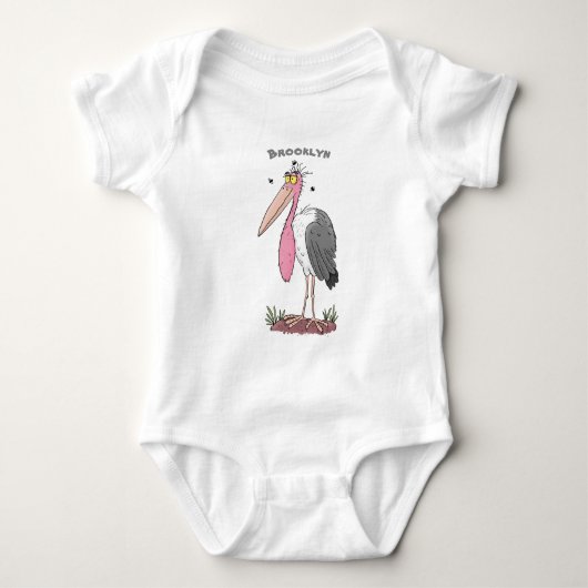 Funny marabou stork cartoon romper (Voorkant)
