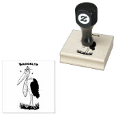 Funny marabou stork cartoon rubberstempel (Gestempeld)
