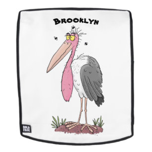 Funny marabou stork cartoon rugtassen