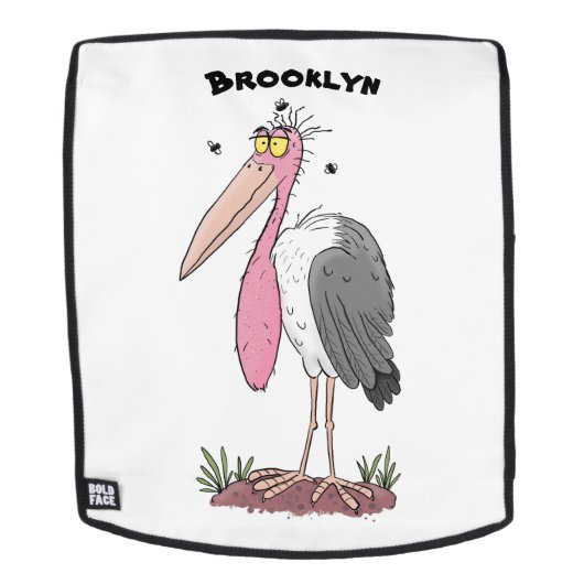 Funny marabou stork cartoon rugtassen (Verwijderbaar gezicht)