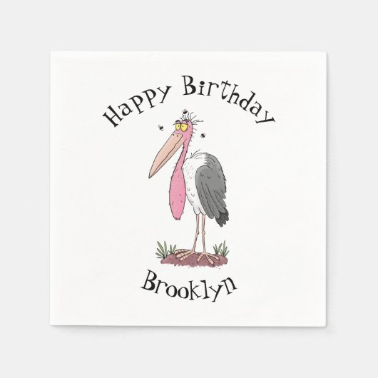 Funny marabou stork cartoon servet (Voorkant)