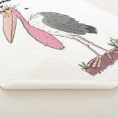 Funny marabou stork cartoon sherpa deken (3/4)