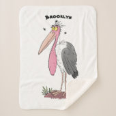 Funny marabou stork cartoon sherpa deken (Voorkant)