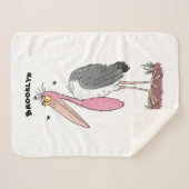 Funny marabou stork cartoon sherpa deken (Voorkant (horizontaal))