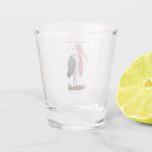 Funny marabou stork cartoon shot glas (Achterkant)