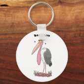 Funny marabou stork cartoon sleutelhanger (Voorkant)