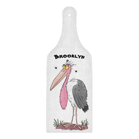 Funny marabou stork cartoon snijplank (Voorkant)