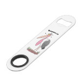 Funny marabou stork cartoon speed flessenopener (Voorkant Gekanteld)