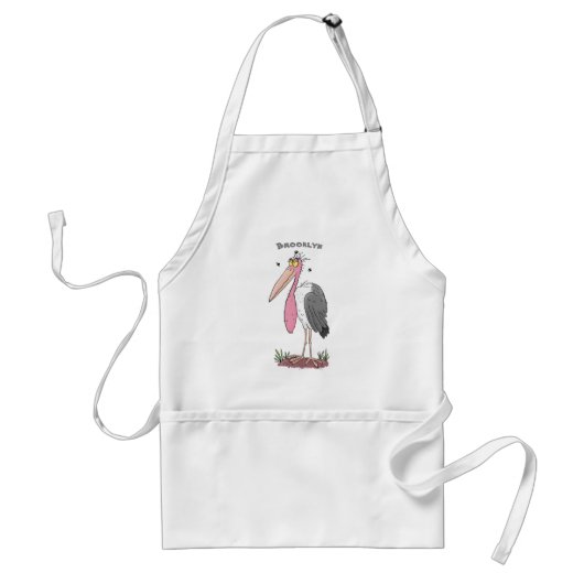 Funny marabou stork cartoon standaard schort (Voorkant)