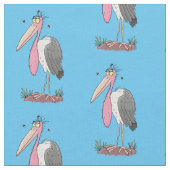 Funny marabou stork cartoon stof (Close Up)