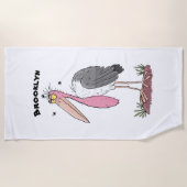 Funny marabou stork cartoon strandlaken (Voorkant)