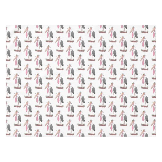 Funny marabou stork cartoon tafelkleed (Voorkant (Horizontaal))