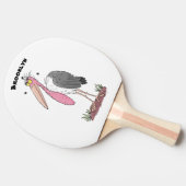 Funny marabou stork cartoon tafeltennisbatje (Zijkant)