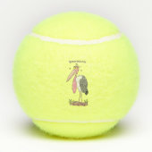 Funny marabou stork cartoon tennisballen (Achterkant)
