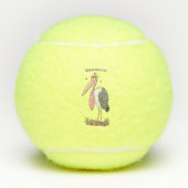 Funny marabou stork cartoon tennisballen (Voorkant)