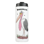 Funny marabou stork cartoon thermosbeker (Voorkant)