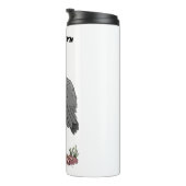 Funny marabou stork cartoon thermosbeker (Geroteerd rechts)