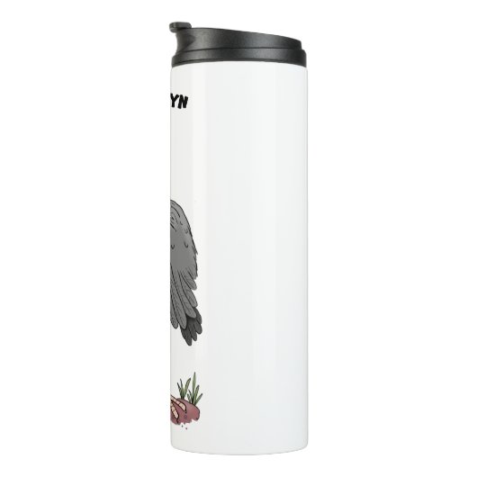 Funny marabou stork cartoon thermosbeker (Geroteerd rechts)