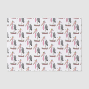 Funny marabou stork cartoon tissuepapier