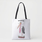 Funny marabou stork cartoon tote bag (Voorkant)