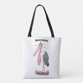Funny marabou stork cartoon tote bag (Achterkant)