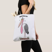 Funny marabou stork cartoon tote bag (Dichtbij)