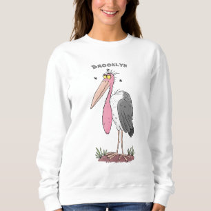 Funny marabou stork cartoon trui