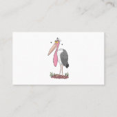 Funny marabou stork cartoon visitekaartje (Achterkant)