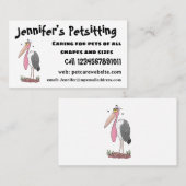 Funny marabou stork cartoon visitekaartje (Voorkant / Achterkant)