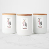 Funny marabou stork cartoon voedselcontainer etiket (Flessen)
