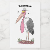Funny marabou stork cartoon voedselcontainer etiket (Enkel label)
